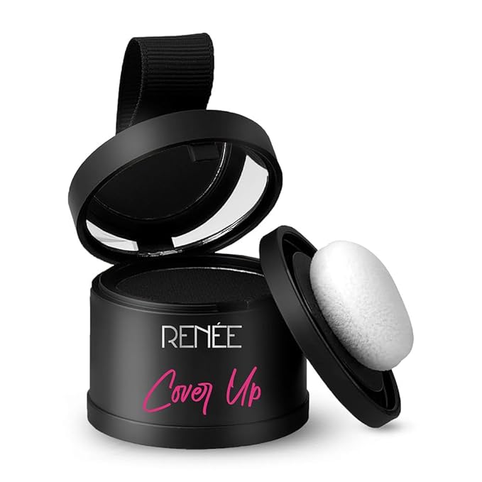 RENEE Cover-Up Hair Powder - Black | Covers Grey Roots & Bald Spots