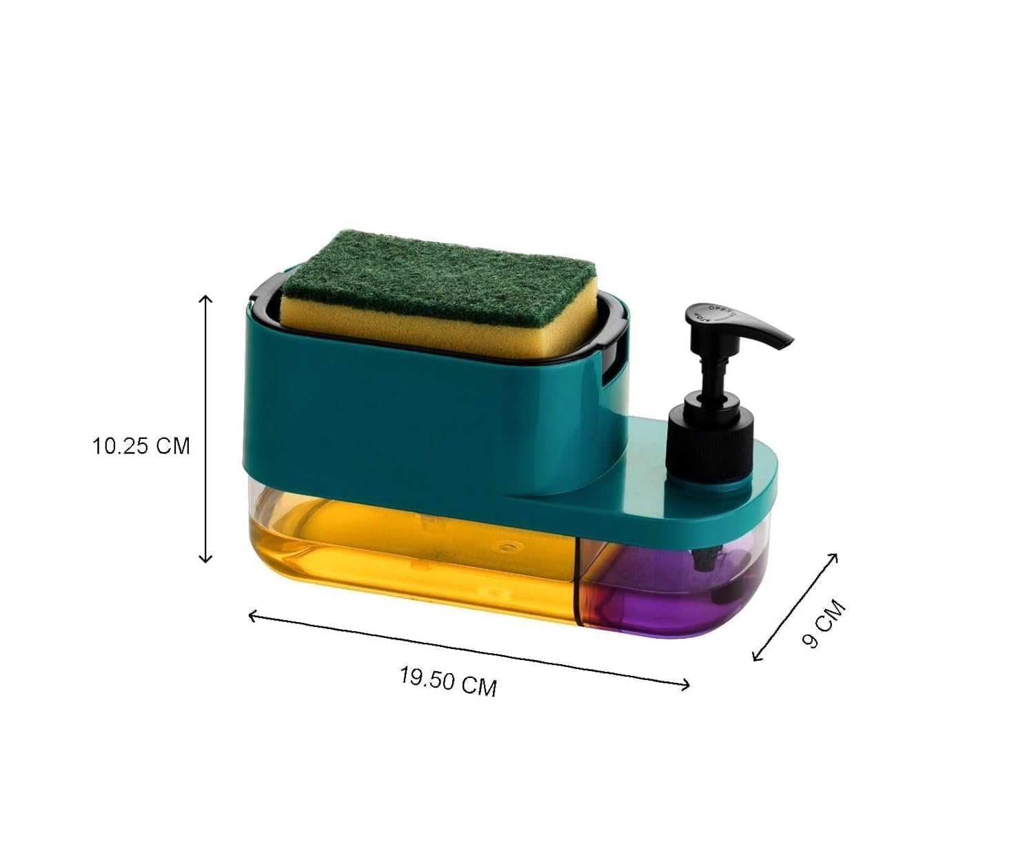 3 in 1 Soap Pump Dispenser Dish Soap And (3 Pack) Non-Scratch Dish Wash Cloth,