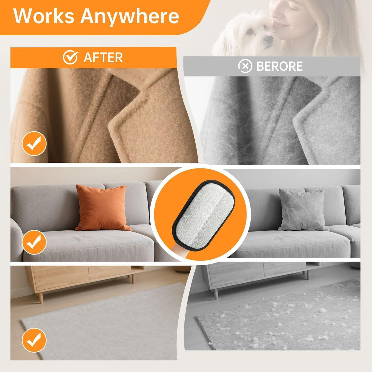 Reusable Electrostatic Pet Hair Gloves