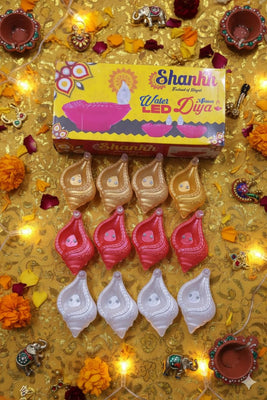 Plastic Water Sensor Shankh Led Diya Lights (PACK OF 6)