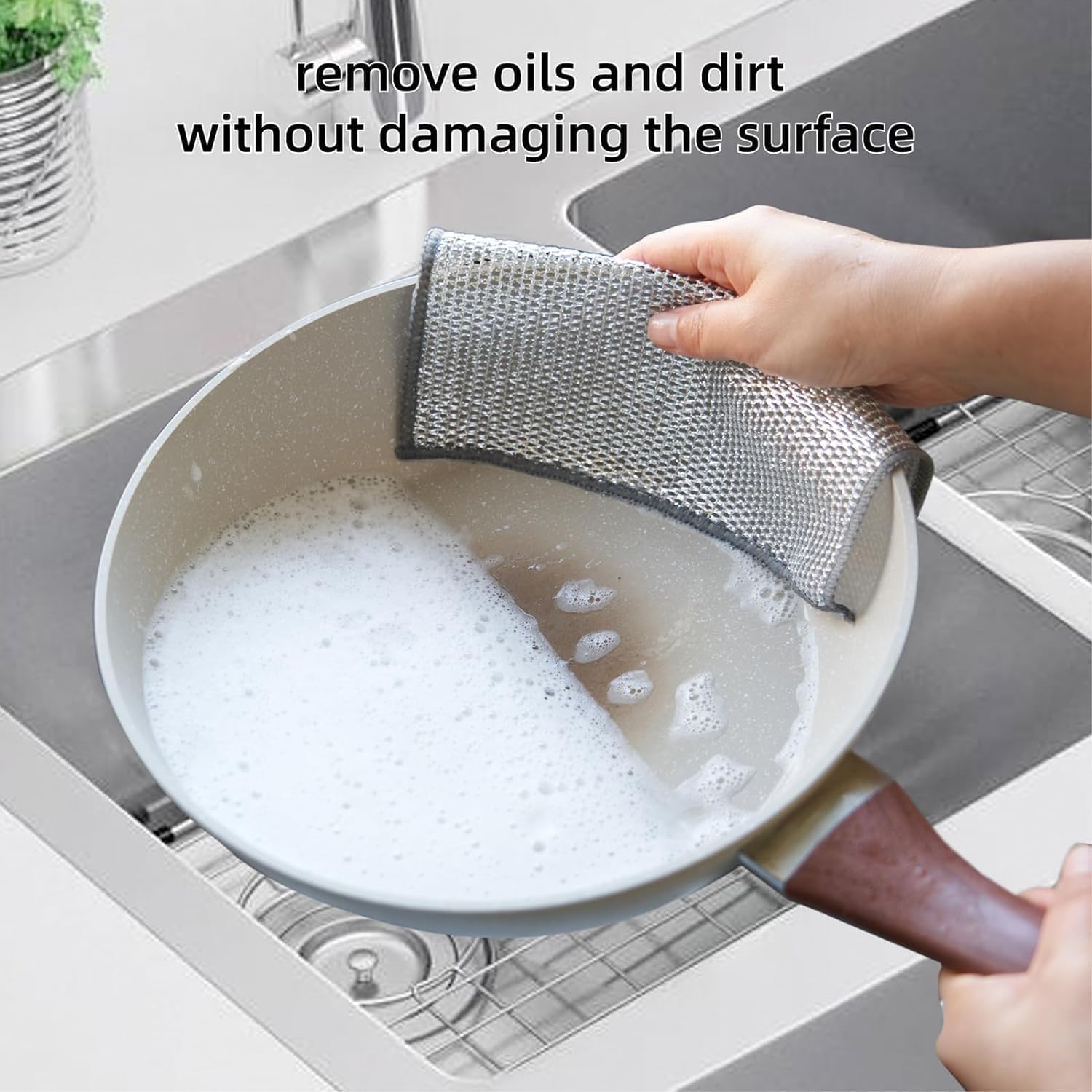 3 in 1 Soap Pump Dispenser Dish Soap And (3 Pack) Non-Scratch Dish Wash Cloth,