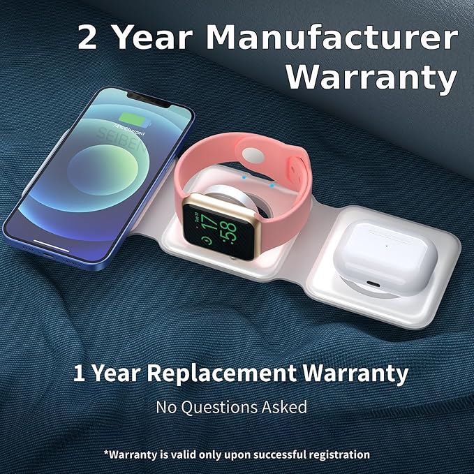 Mag Safe Magnetic 3-in-1 Wireless Charging Station for iPhone Apple Watch AirPods