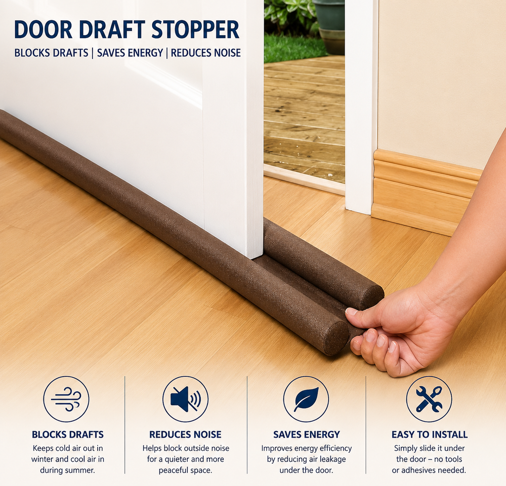 Door Bottom Sealing Strip Guard for Home Waterproof - Brown, 39 inch