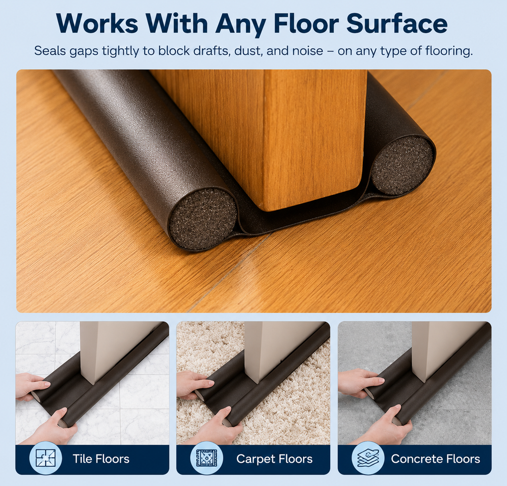 Door Bottom Sealing Strip Guard for Home Waterproof - Brown, 39 inch