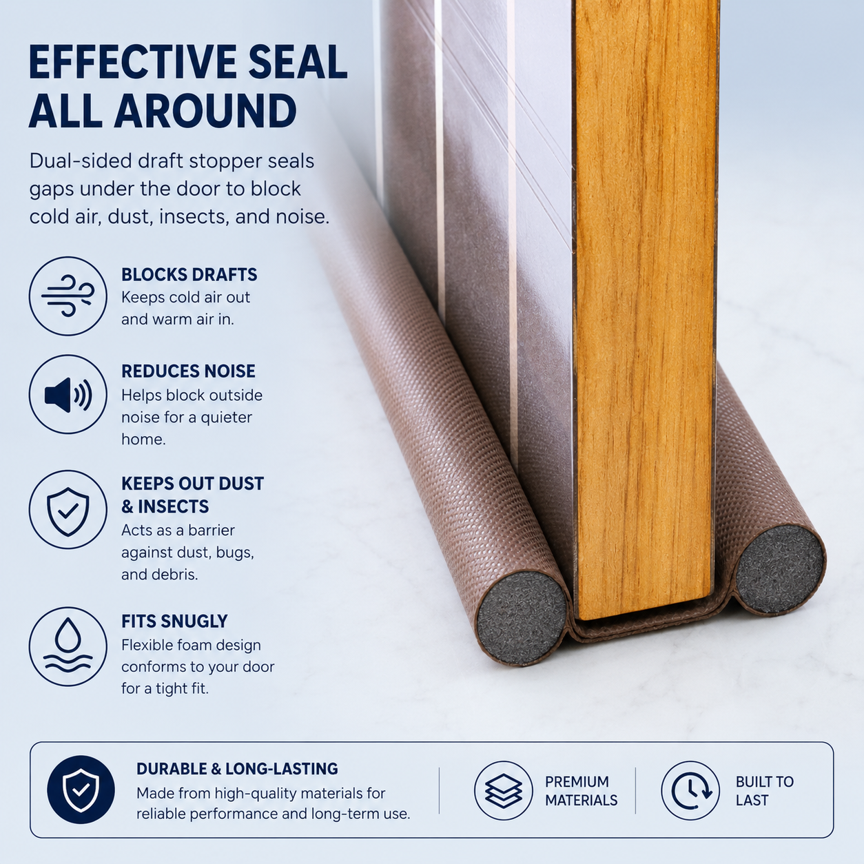 Door Bottom Sealing Strip Guard for Home Waterproof - Brown, 39 inch