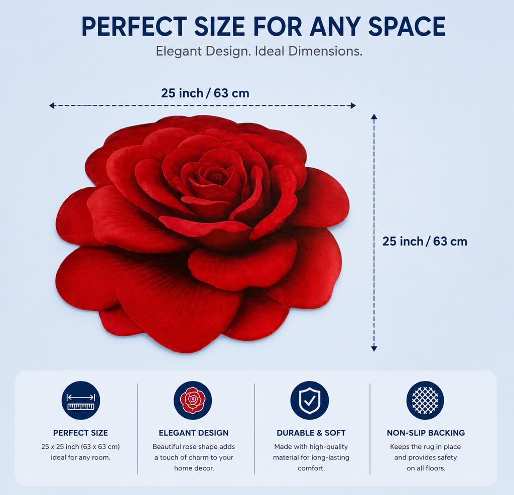 New 3D Rose Textile Anti Slip Water Absorbent Mats for Home Decor