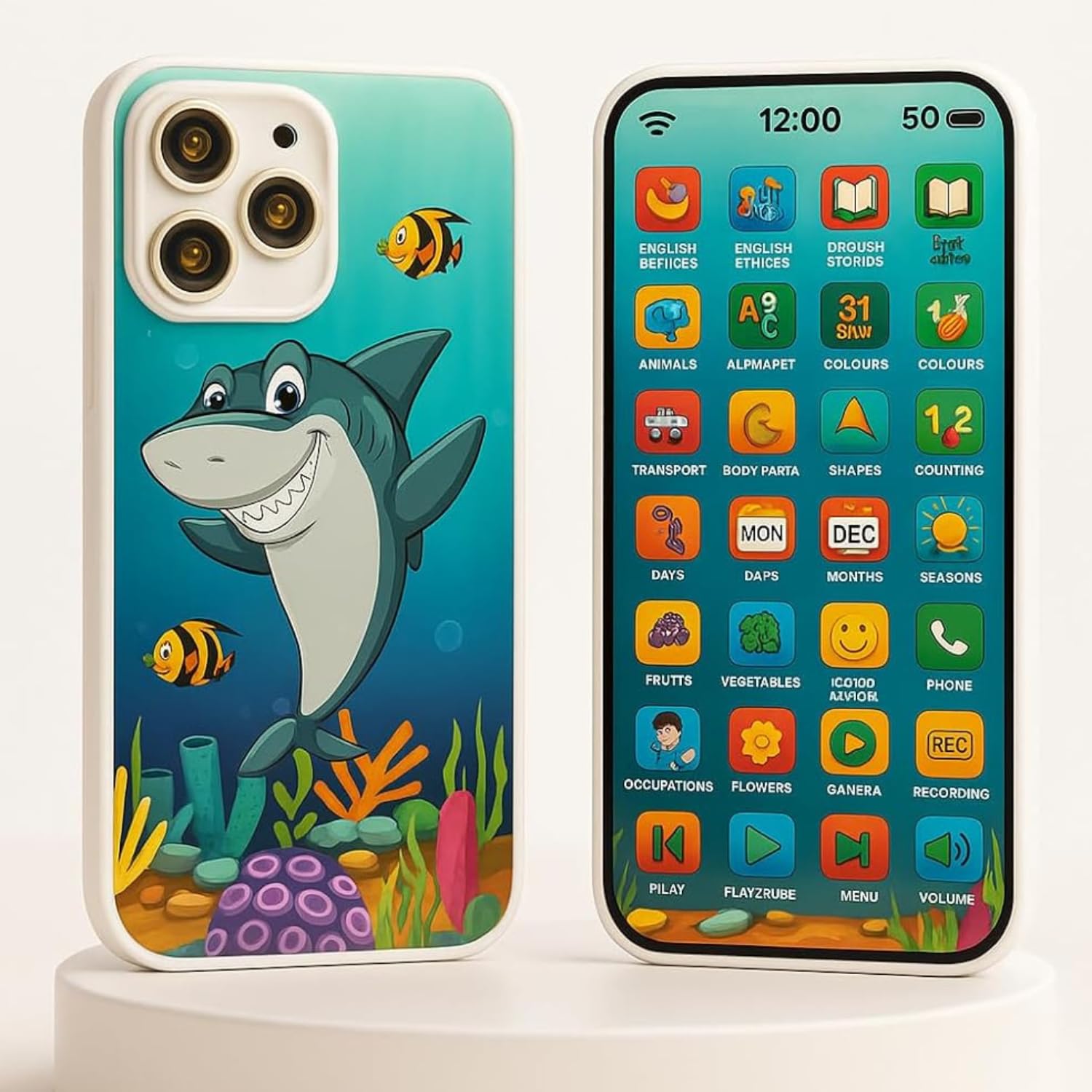 Educational Phone Toy for 2-12 Years Kids Rechargeable 24 Modes Talking Baby Smart Phone Mobile Toy for Boys Girls Christmas Gift Birthday Surprise (Hindi & English Version)