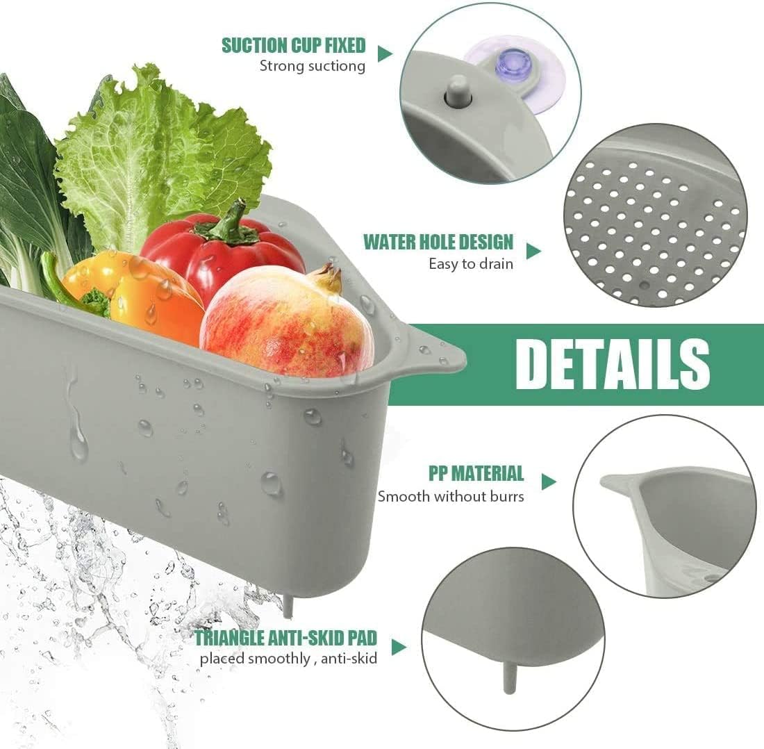 Kitchen Sink Drain Basket | Corner Sink Strainer with Hanging Filter Pack of 2